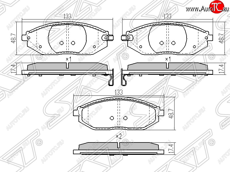 999 р. Колодки тормозные SAT (передние)  Chevrolet Spark  M300 (2010-2015) дорестайлинг  с доставкой в г. Йошкар-Ола