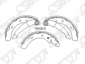 Колодки тормозные SAT (задние) Chevrolet (Шевролет) Spark (Спарк)  M300 (2010-2015), Daewoo (Даеву) Matiz (Матиз)  M100 (1998-2000)