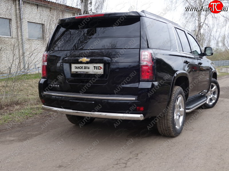 25 499 р. Защита заднего бампера (овальная) ТСС 75х42 мм Chevrolet Tahoe K2UC (2014-2021)  с доставкой в г. Йошкар-Ола