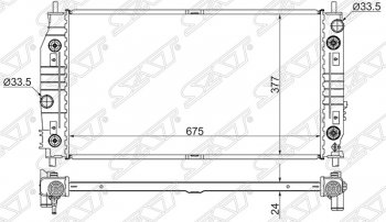 Радиатор двигателя SAT (пластинчатый, 2.7/3.2/3.5, МКПП/АКПП) Chrysler 300M LR седан (1998-2004)
