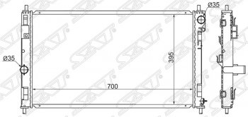 Радиатор двигателя SAT (пластинчатый, МКПП) Chrysler Pacifica CS дорестайлинг (2003-2006)