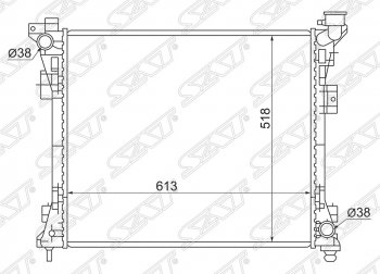 Радиатор двигателя SAT (пластинчатый, 3.3/3.8, МКПП/АКПП) Chrysler Town and Country RT минивэн дорестайлинг (2007-2010)