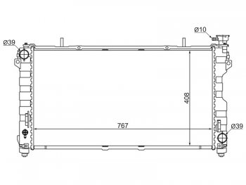 Радиатор двигателя SAT (пластинчатый, МКПП/АКПП, 3.3 / 3.8) Chrysler (Крайслер) Voyager (Вояжер)  RG минивэн (2000-2007), Dodge (Додж) Caravan (Караван) (2000-2007)