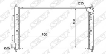 Радиатор двигателя SAT (трубчатый, 1.6/1.5 под автомат) Mitsubishi Lancer 10 седан рестайлинг (2011-2017)