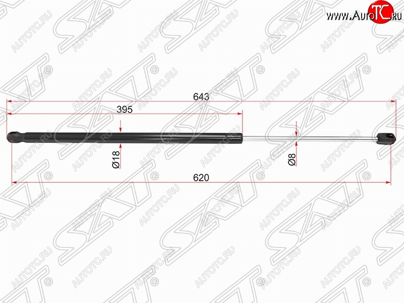 769 р. Газовый упор крышки багажника SAT (LH=RH)  CITROEN Berlingo  B9 (2008-2022), Peugeot Partner  B9 (2008-2018)  с доставкой в г. Йошкар-Ола