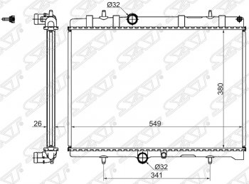 Радиатор двигателя SAT (пластинчатый, 1.6T/1.6D/2.0D/1.8/2.0/2.0D, МКПП/АКПП) CITROEN Berlingo (B9), C4, C5 (RD,  RW), DS4 (PF1), DS5 (PF2), Xsara (N0,  N1), Peugeot 3008, 307 (хэтчбэк 3 дв.,  универсал,  хэтчбэк 5 дв.), 308 (T7,  T9), 407 (универсал,  седан), Partner (Tepee)