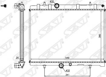 3 399 р. Радиатор двигателя SAT (трубчатый, МКПП/АКПП, 1.6D/1.8/2.0/2) Peugeot 407 седан (2004-2010)  с доставкой в г. Йошкар-Ола. Увеличить фотографию 1