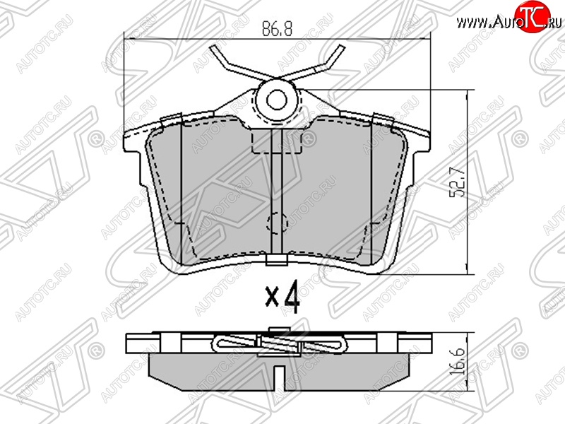 1 099 р. Колодки тормозные SAT (задние)  Peugeot Partner  B9 (2012-2018) 1-ый рестайлинг, 2-ой рестайлинг  с доставкой в г. Йошкар-Ола