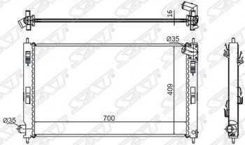 Радиатор двигателя SAT (пластинчатый, 1.5/1.8/2.0/2.0D, МКПП/АКПП) Mitsubishi ASX 2-ой рестайлинг (2017-2020)