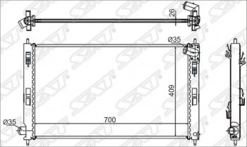 Радиатор двигателя SAT (трубчатый, 1.5/1.8/2.0/2.0D, МКПП) Mitsubishi Lancer 10 седан рестайлинг (2011-2017)