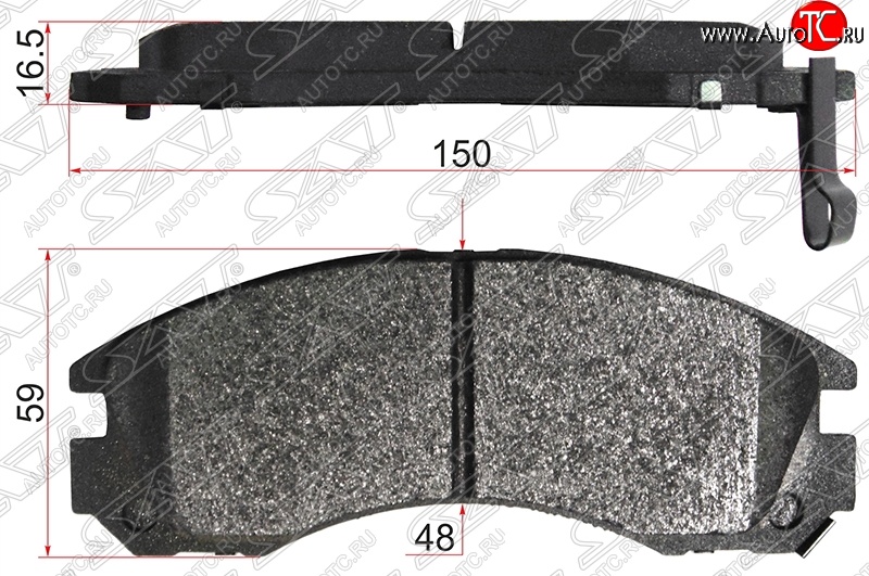 1 399 р. Колодки тормозные SAT (передние) Mitsubishi Airtek (2001-2008)  с доставкой в г. Йошкар-Ола