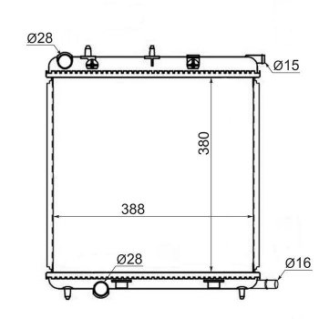 Радиатор двигателя SAT CITROEN DS3 PF1 дорестайлинг,хэтчбэк 3дв. (2009-2016)