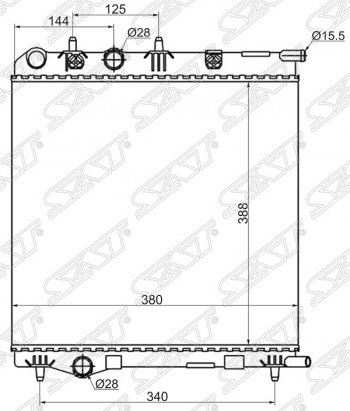 6 349 р. Радиатор двигателя SAT  CITROEN C3  дорестайлинг (2009-2015), CITROEN DS3  PF1 (2009-2016), Peugeot 207 ( WK,  WA,  WC) (2006-2012), Peugeot 208  1 (2012-2019)  с доставкой в г. Йошкар-Ола. Увеличить фотографию 1