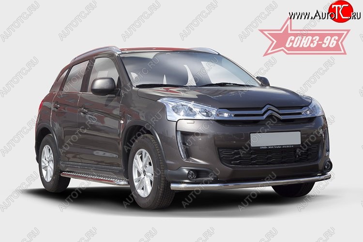 17 639 р. Защита переднего бампера одинарная Souz-96 Premium (d60) CITROEN C4 aircross (2012-2017)  с доставкой в г. Йошкар-Ола