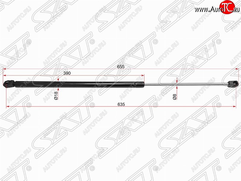 629 р. Газовый упор крышки багажника SAT (LH=RH, 655 мм) CITROEN C4 picasso UD минивэн (2006-2014)  с доставкой в г. Йошкар-Ола