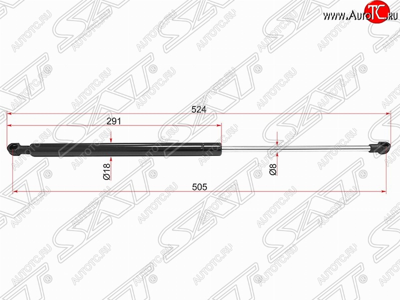 629 р. Газовый упор капота SAT CITROEN C5 X40,DC лифтбэк дорестайлинг (2000-2004)  с доставкой в г. Йошкар-Ола