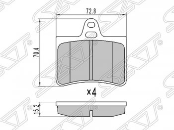 Колодки тормозные SAT (задние) CITROEN (Ситроен) C5 (С5) ( X40,DC,  X40,DE,  X40,RC,  X40,RE) (2000-2008) X40,DC, X40,DE, X40,RC, X40,RE лифтбэк дорестайлинг, универсал дорестайлинг, лифтбэк рестайлинг, универсал рестайлинг