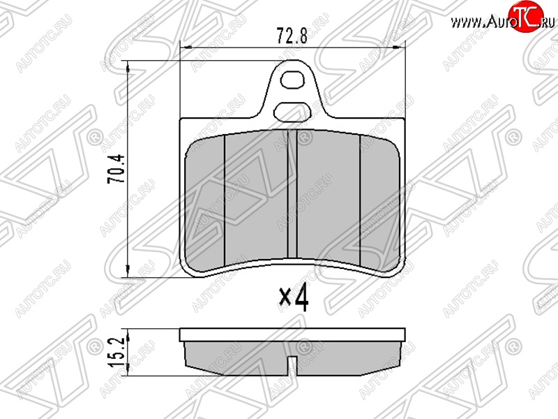 979 р. Колодки тормозные SAT (задние)  CITROEN C5 ( X40,DC,  X40,DE,  X40,RC,  X40,RE) (2000-2008) лифтбэк дорестайлинг, универсал дорестайлинг, лифтбэк рестайлинг, универсал рестайлинг  с доставкой в г. Йошкар-Ола