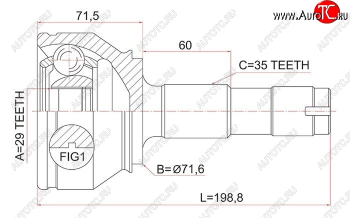 3 599 р. ШРУС SAT (наружный)  CITROEN Jumper  250 (2006-2014), Fiat Ducato  250 (2006-2014), Peugeot Boxer  250 (2006-2014)  с доставкой в г. Йошкар-Ола