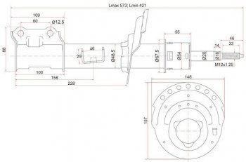 3 199 р. Левая стойка передняя SAT Hyundai Solaris RBr хэтчбэк дорестайлинг (2010-2014)  с доставкой в г. Йошкар-Ола. Увеличить фотографию 2