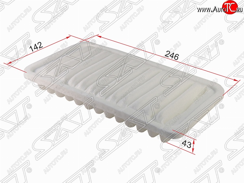 299 р. Фильтр воздушный двигателя SAT (1.3l, 246х142х43 mm)  Daihatsu Terios ( J100,  J102,J122) (1997-2005), Toyota Cami  J100 (1999-2006)  с доставкой в г. Йошкар-Ола