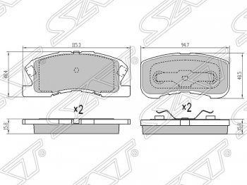 Колодки тормозные SAT (передние) Toyota (Тойота) Duet (Дуэт) (1998-2004)
