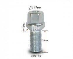 123 р. Колёсный болт длиной 25 мм Вектор M14 1.5 25 под гаечный ключ Toyota Sequoia XK60 рестайлинг (2017-2022). Увеличить фотографию 1