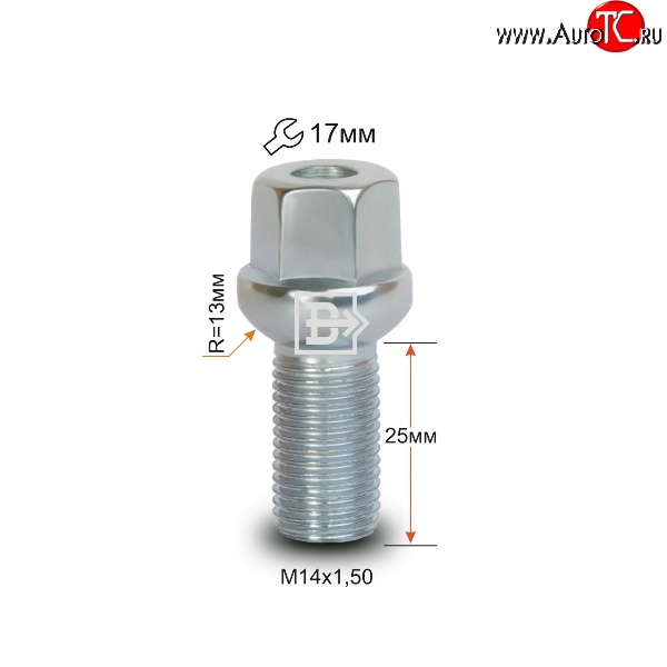 123 р. Колёсный болт длиной 25 мм Вектор M14 1.5 25 под гаечный ключ Geely Atlas FX11 (2023-2025)