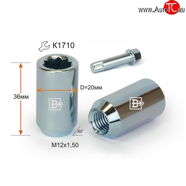 89 р. Колёсная гайка Вектор M12 1.5    с доставкой в г. Йошкар-Ола