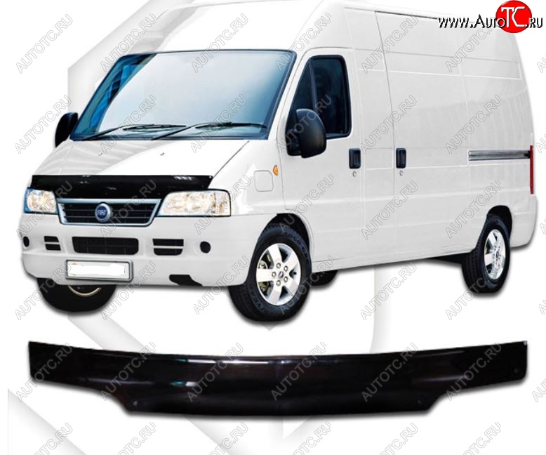 1 999 р. Дефлектор капота CA-Plastic  Fiat Ducato  250 (2006-2014) (Classic черный, Без надписи)  с доставкой в г. Йошкар-Ола