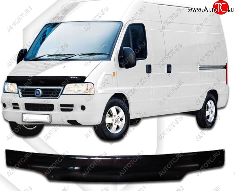 2 099 р. Дефлектор капота CA-Plastiс  Fiat Ducato  230 (1994-2002) (Classic черный, Без надписи)  с доставкой в г. Йошкар-Ола