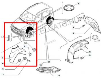 Передний правый подкрылок POLCAR Fiat Panda 2 169 (2003-2011)