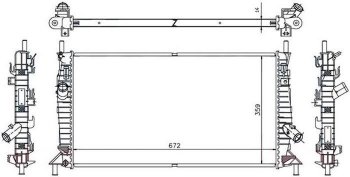 4 699 р. Радиатор двигателя (пластинчатый, 1.4/1.6/1.6D/1.8/1.8TD/2.0/2.0D, МКПП/АКПП) SAT Ford Focus 2  седан дорестайлинг (2004-2008)  с доставкой в г. Йошкар-Ола. Увеличить фотографию 1