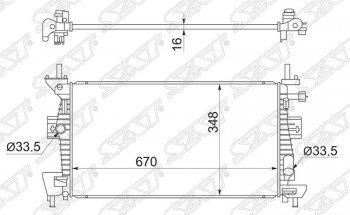 Радиатор двигателя SAT (пластинчатый, 1.6/1.8/2.0, МКПП/АКПП) Ford C-max Mk2 дорестайлинг (2010-2015)