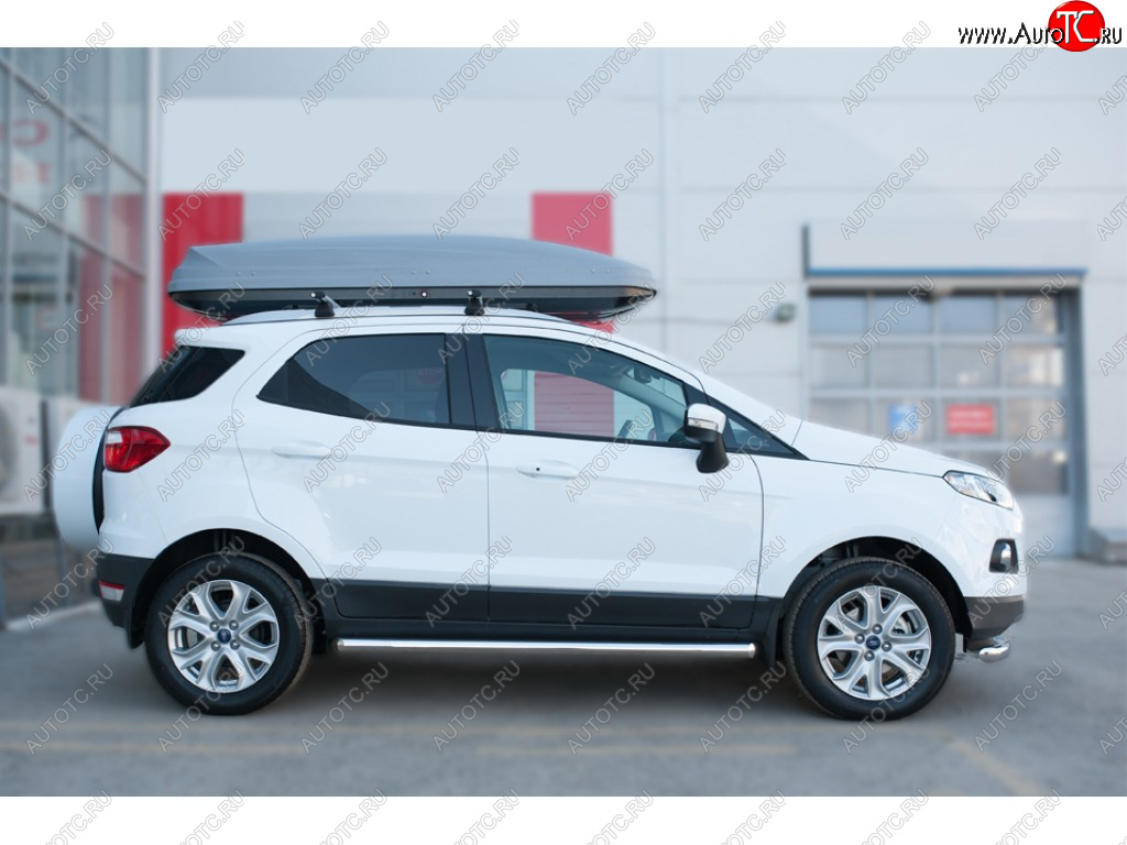 19 999 р. Защита порогов (труба D63 мм) SLITKOFF  Ford EcoSport (2013-2019) дорестайлинг (Защита порогов со срезом 45°)  с доставкой в г. Йошкар-Ола