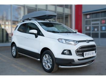 19 999 р. Защита порогов (труба D63 мм) SLITKOFF  Ford EcoSport (2013-2019) дорестайлинг (Защита порогов со срезом 45°)  с доставкой в г. Йошкар-Ола. Увеличить фотографию 2