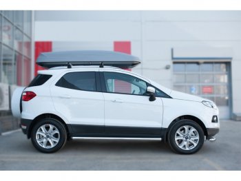 18 799 р. Защита порогов (труба D63 мм) SLITKOFF  Ford EcoSport (2013-2019) дорестайлинг (Защита порогов с заглушками на торцах (вариант 2))  с доставкой в г. Йошкар-Ола. Увеличить фотографию 2