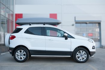 10 999 р. Защита порогов (труба D63 мм) SLITKOFF Ford EcoSport дорестайлинг (2013-2019) (Защита порогов с закругленными торцами (вариант 3))  с доставкой в г. Йошкар-Ола. Увеличить фотографию 2