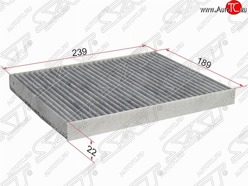 349 р. Фильтр салонный SAT (угольный, 239х189х22 mm)  Ford EcoSport - Fiesta  6  с доставкой в г. Йошкар-Ола