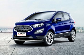 Защита заднего бампера Slitkoff (d57 мм) Ford (Форд) EcoSport (ЭкоСпорт)  B515 (2017-2019) B515 рестайлинг