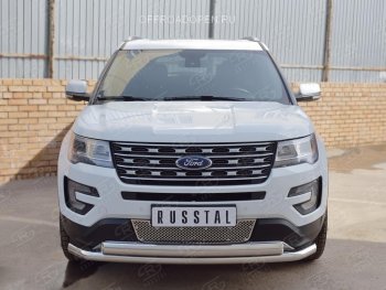 3 689 р. Решетка радиатора Russtal лист Ford Explorer U502 1-ый рестайлинг, 5 дв. (2015-2018) (Неокрашенная)  с доставкой в г. Йошкар-Ола. Увеличить фотографию 3