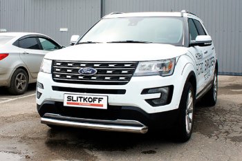 Защита переднего бампера Slitkoff (Ø 76 мм) Ford (Форд) Explorer (Експлорер)  U502 (2017-2019) U502 2-ой рестайлинг, 5 дв. ()