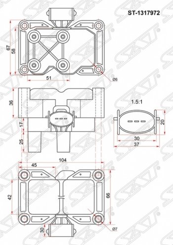 1 479 р. Катушка зажигания SAT (модуль)  Ford Fiesta  5 - Mondeo  с доставкой в г. Йошкар-Ола. Увеличить фотографию 1