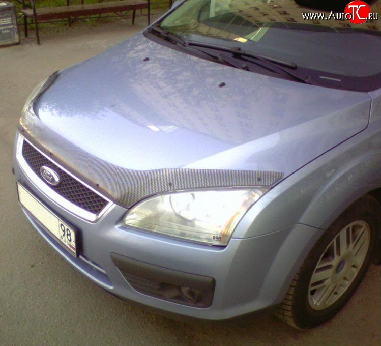 4 899 р. Дефлектор капота NovLine (прозрачный) Ford Focus 2  седан дорестайлинг (2004-2008)  с доставкой в г. Йошкар-Ола