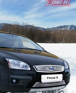 Декоративные вставки воздухозаборника в бампер Souz-96 Ford Focus 2 универсал дорестайлинг (2004-2008)