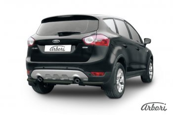 7 019 р. Защита заднего бампера Arbori (черная, 1 труба d57 mm).  Ford Kuga  1 (2008-2013)  с доставкой в г. Йошкар-Ола. Увеличить фотографию 1