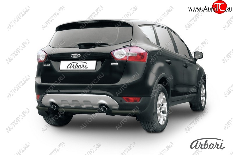 7 019 р. Защита заднего бампера Arbori (черная, 1 труба d57 mm). Ford Kuga 1 (2008-2013)  с доставкой в г. Йошкар-Ола