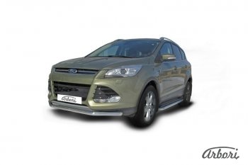 12 869 р. Защита переднего бампера Arbori (нержавейка, 1 труба d57 mm) Ford Kuga 2 дорестайлинг (2013-2016)  с доставкой в г. Йошкар-Ола. Увеличить фотографию 2