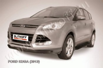 Защита переднего бампера Slitkoff (труба d76) Ford Kuga 2 дорестайлинг (2013-2016)