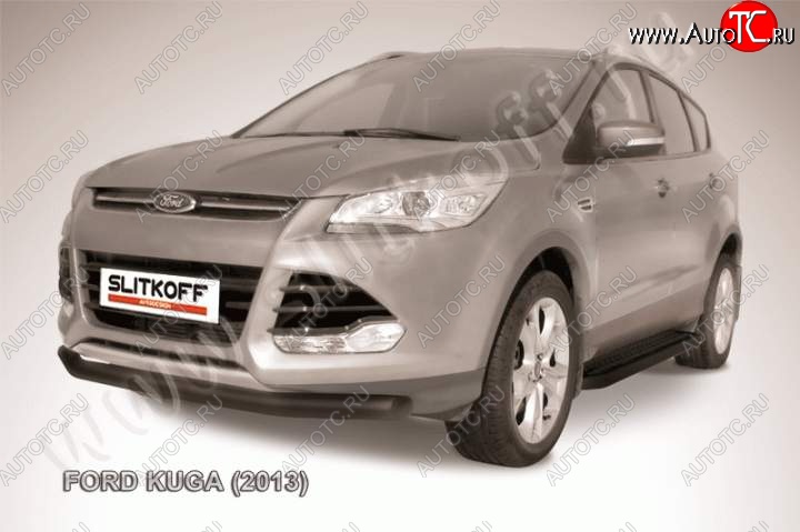 9 449 р. Защита переднего бампера Slitkoff (труба d76) Ford Kuga 2 дорестайлинг (2013-2016) (Цвет: серебристый)  с доставкой в г. Йошкар-Ола